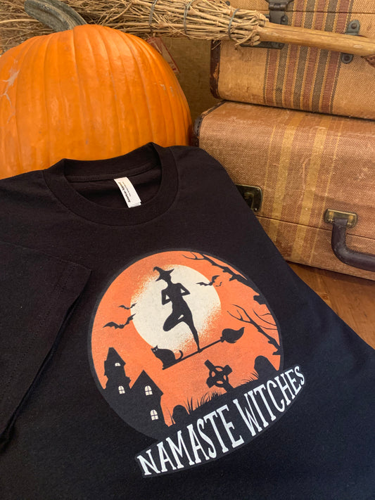 Namaste Witches Black Unisex T-shirt
