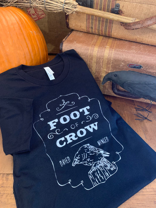 Apothecary Label Foot of Crow Vintage Style Black T-shirt