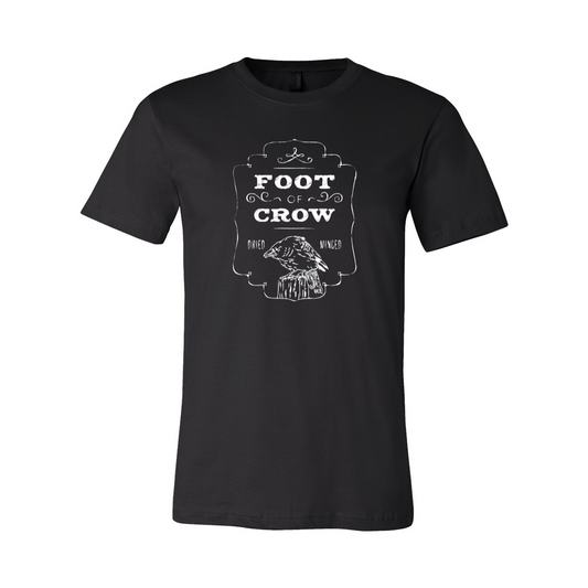 Apothecary Label Foot of Crow Vintage Style Black T-shirt